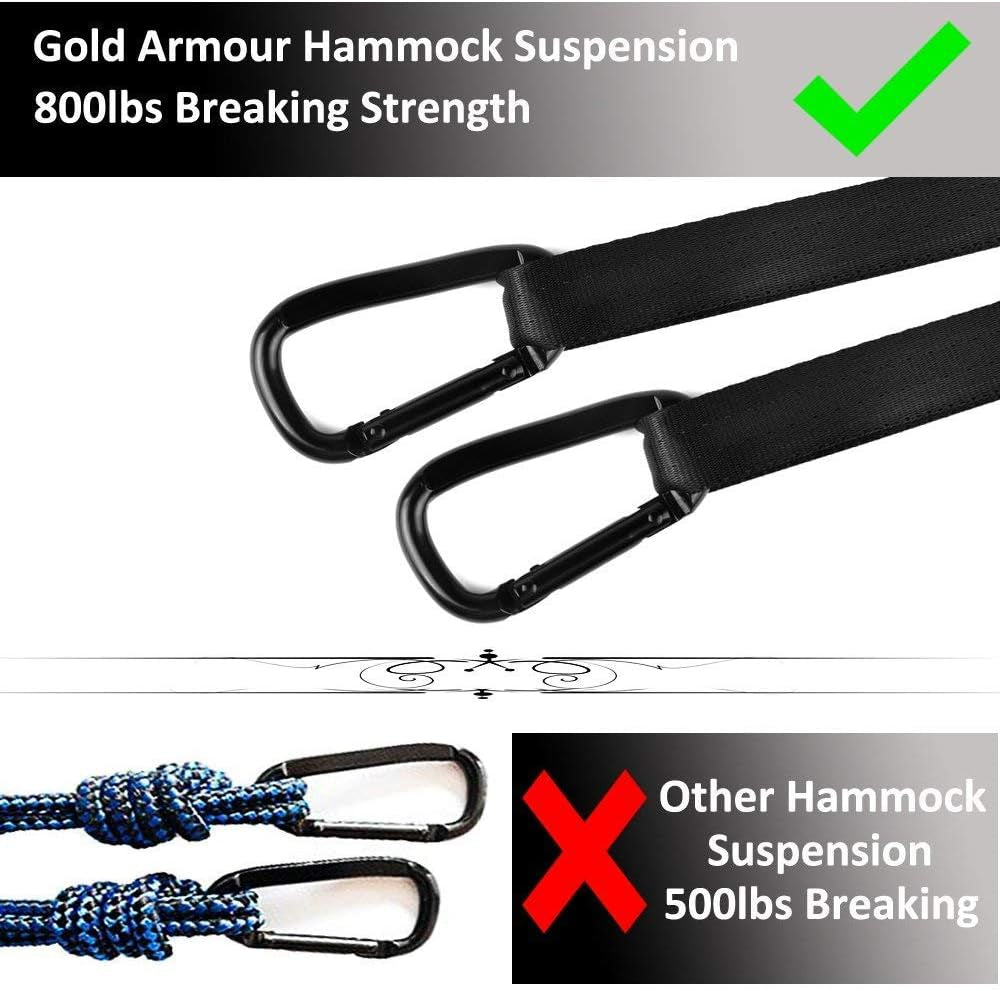 Camping/Relaxing Hammock - Portable Single Hammock | Camping Accessories for Outdoor Indoor | Adult, Kids | USA Based Brand | Light Blue